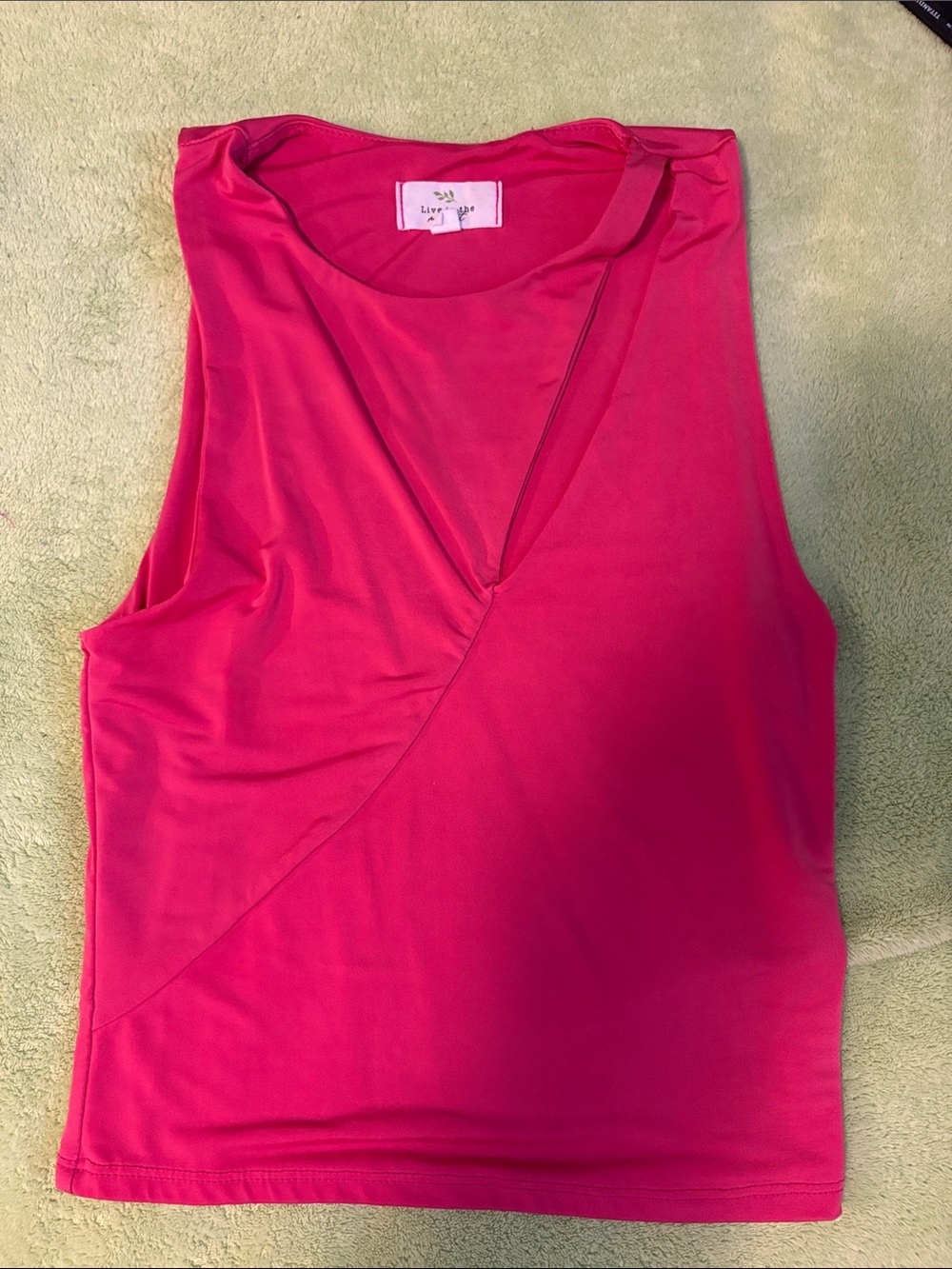 Hot Pink Tank with Cutout